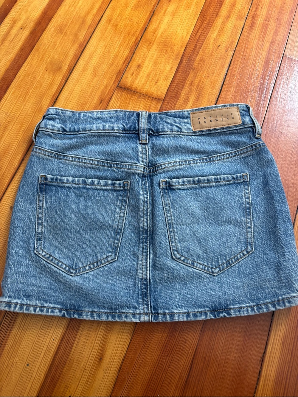PACSUN Bella Stretch Dark Indigo Mid Rise Jean Skirt Size 23 - Picture 5 of 6